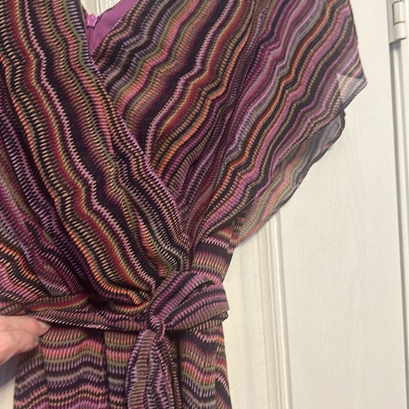 V neck purple Maison Tara dress size 16W - Picture 3 of 6